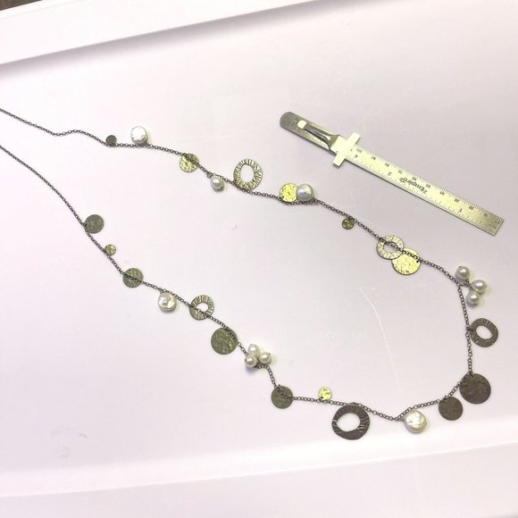 Silpada Jewelry - Silpada .925 Silver Fresh Water Pearl Design Necklace Long